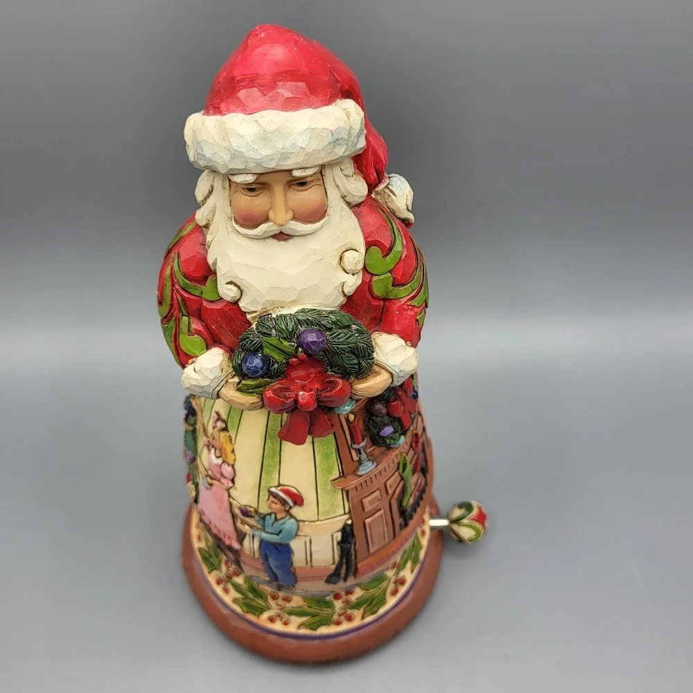 Jim Shore Heartwood Creek Santa Musical Figurine All Is Merry And Bright 10 inch